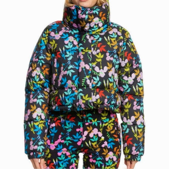 NWT XL ROWLEY X ROXY Fuseau Technical Snow Ski Pants Black MultiFloral - Picture 5 of 16